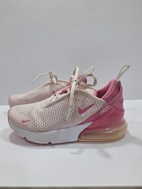 Nike Air Max 270 Pink and Cream Mesh Sneakers Kids 12.5 C
